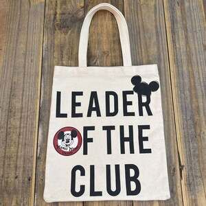 Disney Parks Mickey Mouse 'Who's the Leader of the Club' Canvas Tote Bag